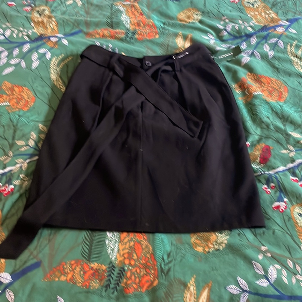 Twik lined pleated black skirt with belt - XS